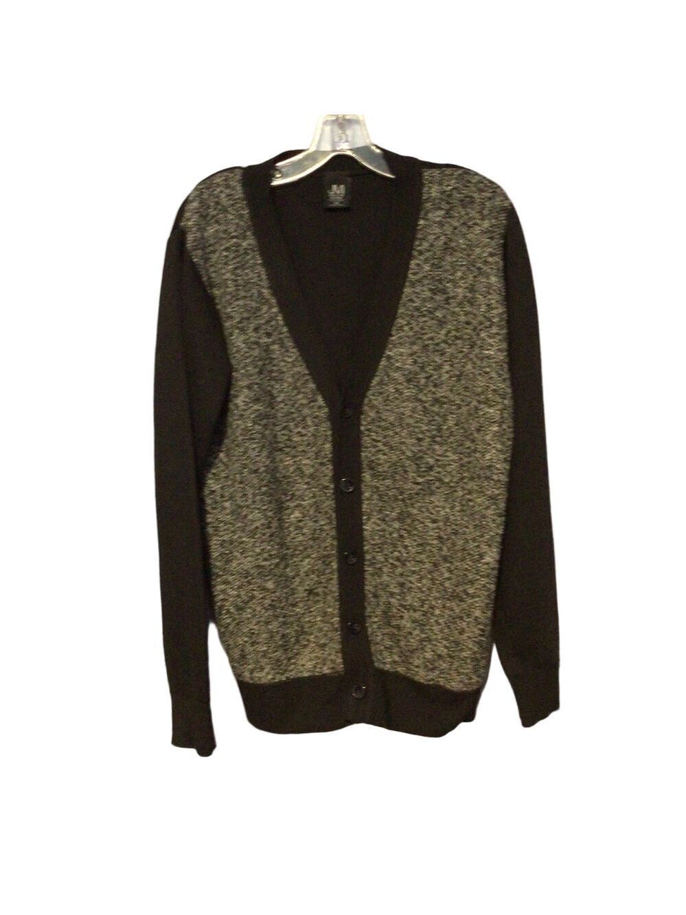 Jonathan Martin Men’s Charcoal & Black Colorblock V-Neck Cardigan Sz M